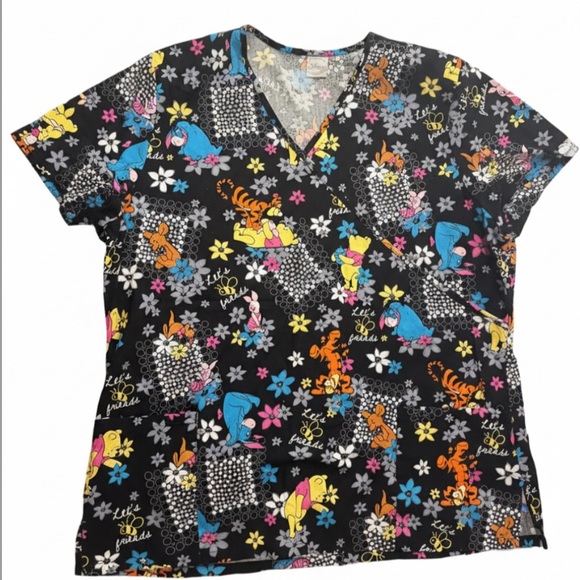 Disney Tops - Disney Winnie Let’s be Friends! Scrub top woman’s XL